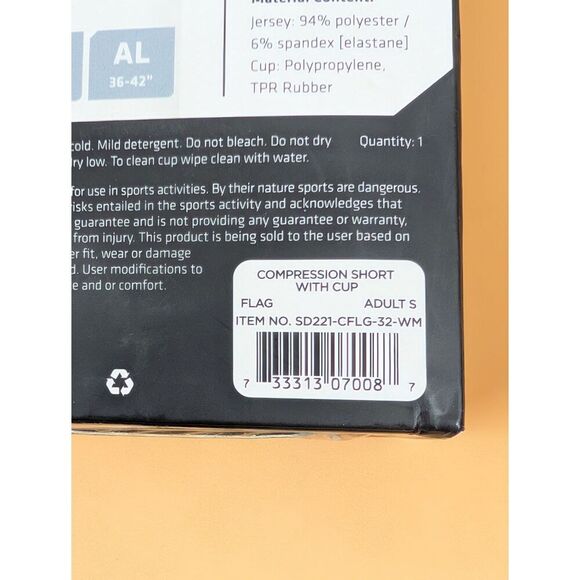 Shock Doctor Sport Compression Short with Cup Adults Small American Flag USA - Picture 4 of 14